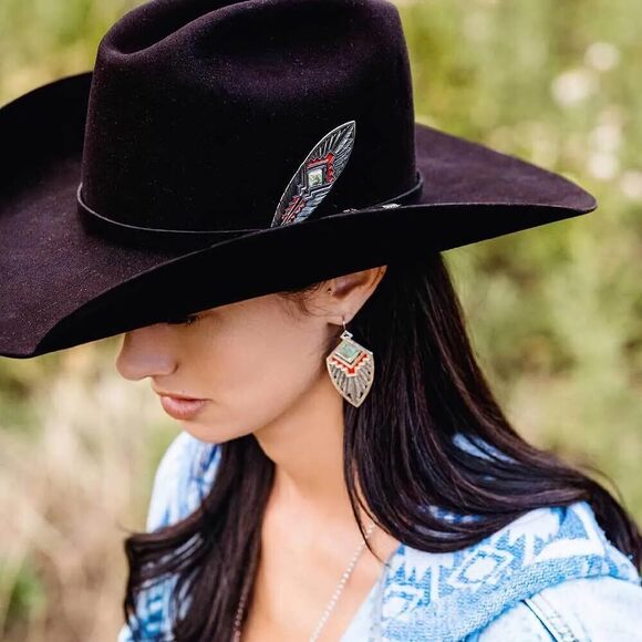 5241 Hand Painted Western Lifestyle Hat Feather (southwest main image 4